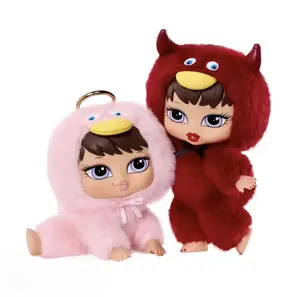 MGA Bratz "Bratziez" Iconz Series Mystery Plush Blind Box - Sassy Vinyl Face Fashion Doll Bag Charm & Keychain - Y2K Aesthetic Stuffed Figure, Perfect Summer Vibe Gift for Girls