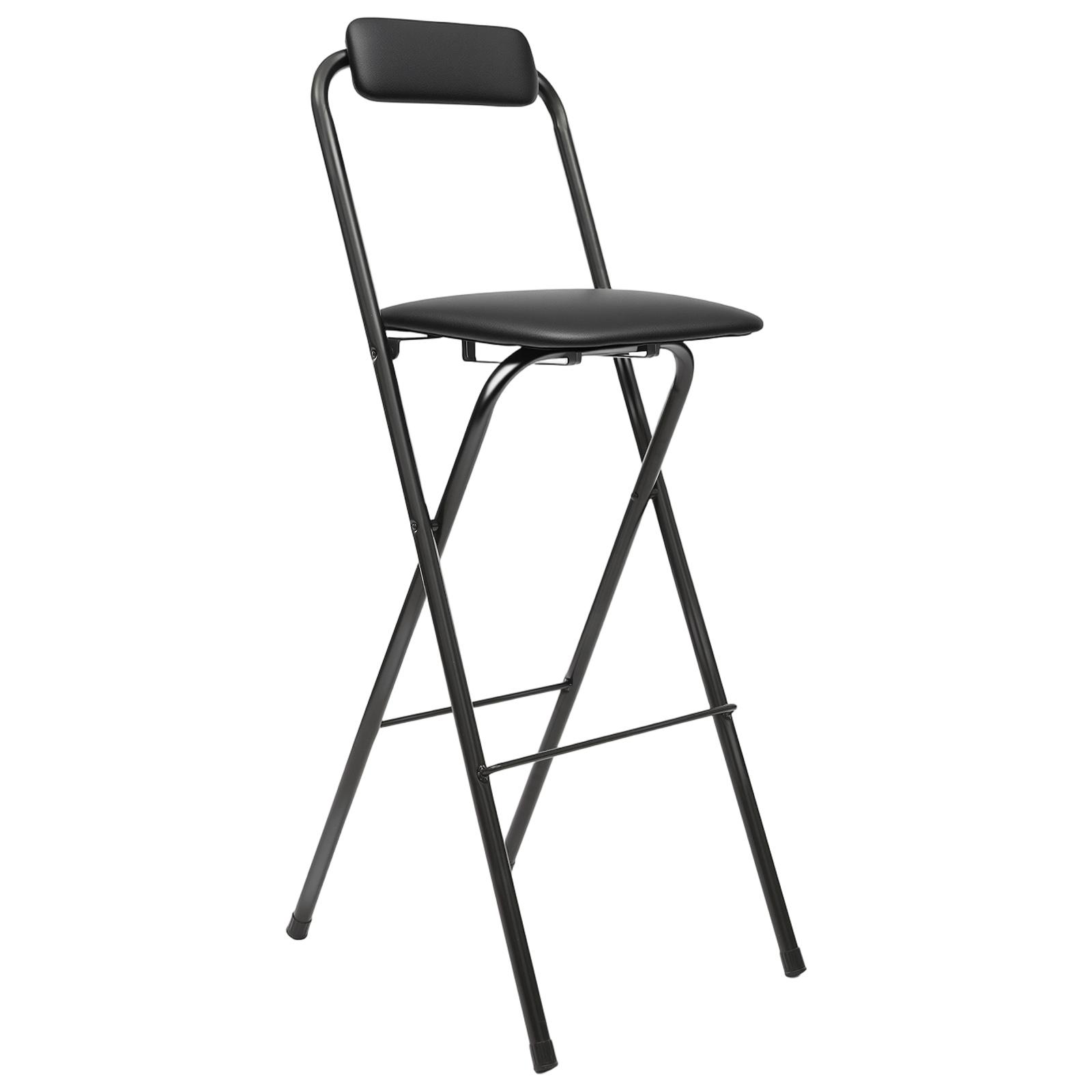 Foldable Bar Stool with PU Cushioned Seat & Backrest, Heavy Duty 275 lbs Capacity Space-Saving Counter Chair, Electrostatic Coated Carbon Steel Frame for Home Bar Kitchen Pub Bistro, No Assembly Required Foldable Bar Stool with PU Cushioned Seat & Backrest, Heavy Duty 275 lbs Capacity Space-Saving Counter Chair, Electrostatic Coated Carbon Steel Frame for Home Bar Kitchen Pub Bistro, No Assembly Required