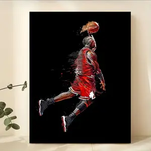 [Up to 65% Off][Free Shipping][No Frame] Digital Ink Splash Illustration, Michael Jordan dunking, Sports basketball enthusiasts, ideal gift for bedroom, living room, mural, wall decoration