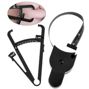 2-Piece Body Fat Caliper and Measuring Tape Set - Accurate Skinfold Calipers & BMI Tape Measure for Fitness, Body Composition, and Weight Loss TIKA