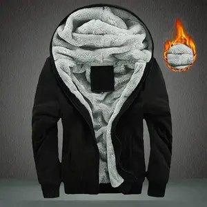 WarmThickFleeceHoodedCoat - Men's Casual Zip-Up Hoodie for Fall/Winter