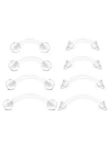 16Gauge Clear Bioflex Plastic Eyebrow Studs for Work Invisible Tragus Helix Conch Earrings Rook Piercing Retainers for Surgery 6mm 8mm 10mm 12mm Body Piercing Jewelry