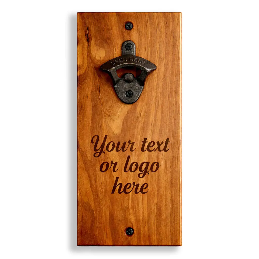 Wall-Mounted Wooden Bottle Opener – Custom Engraved