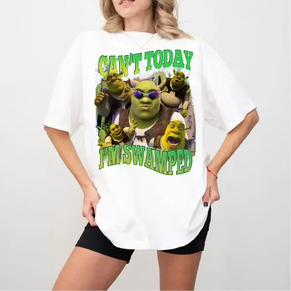Can't Today I'm Swamped Shirt, Shrek Funny Trending Shirt _Trending Tee, Shrek Face Meme Shirt Classic Cotton