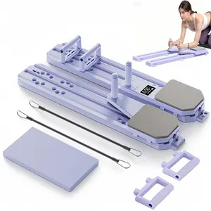 2.0 Multi-functional Adjustable Ab ExerciseBoard, Split Ab Slide Roller Board, Home PilatesReformer with Knee Mat for Home Gym Core & AbStrength T