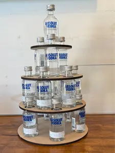 4 Tier Alcohol / Shot Liquor Tower Cake Fits multiple types of mini bottles, 21st Birthday Gift, Funny Birthday Gift - Liquor NOT included-