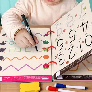 Montessori Magic Practice Copybook Set for Kids, Reusable with Erasable Pen & Refills, Enhances Writing & Drawing Skills, Ideal Gift, Learning Materials, School Supplies