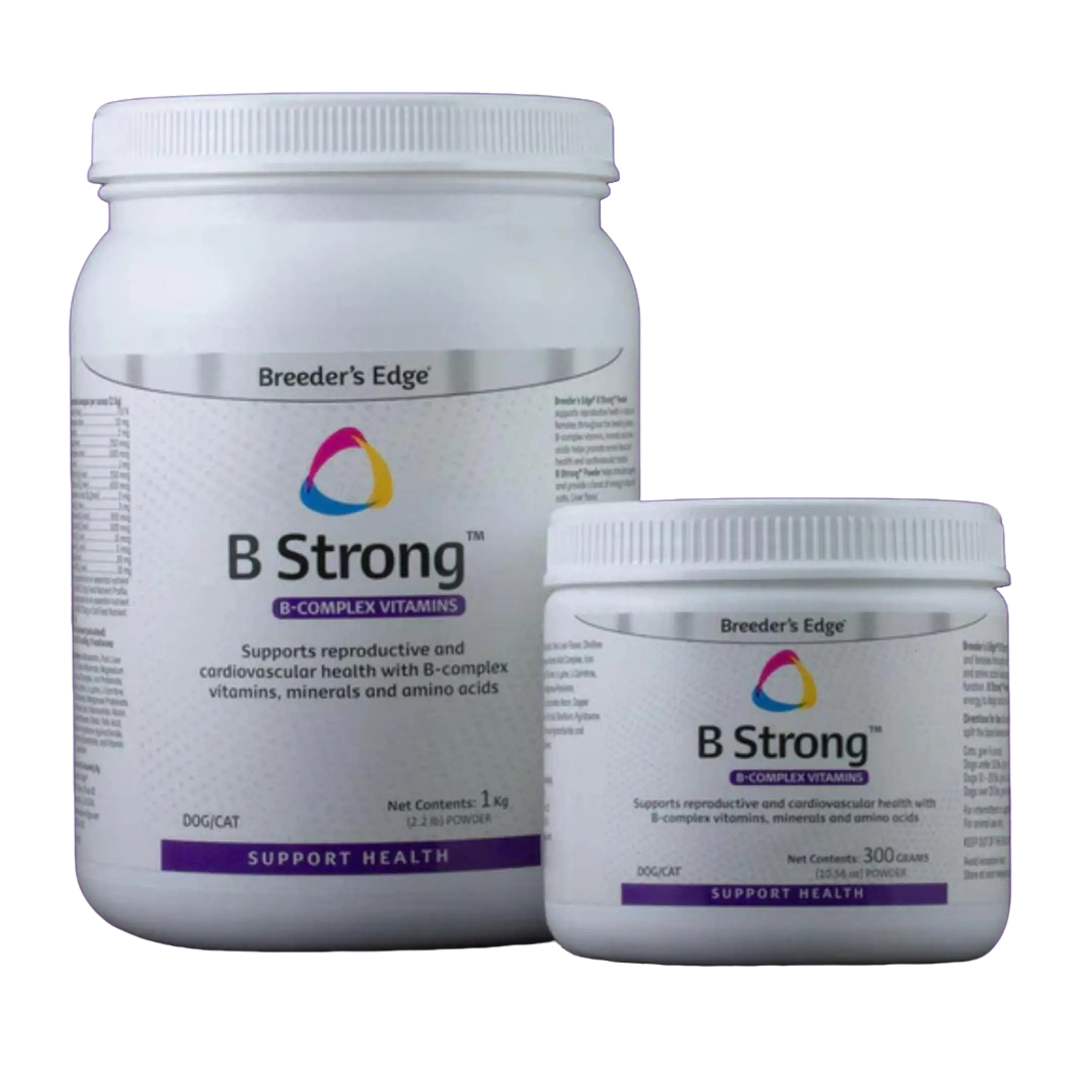 Breeder's Edge B Strong Powder - Canine & Feline Nutritional Supplement with Inositol, Taurine, Biotin, B Complex, Puppy Vitamins, Daily Wellness Support, Energy Boost, Assorted Sizes, B Complex Vitamin