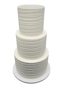 FromJennWithLove 3 Tier Fake Cake for Weddings and Events - 18" Tall, Ivory, Customizable with Cake Toppers