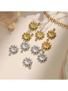 5 pieces of stainless steel sun earring pendants - minimalist threaded sun flower DIY fashion jewelry accessories