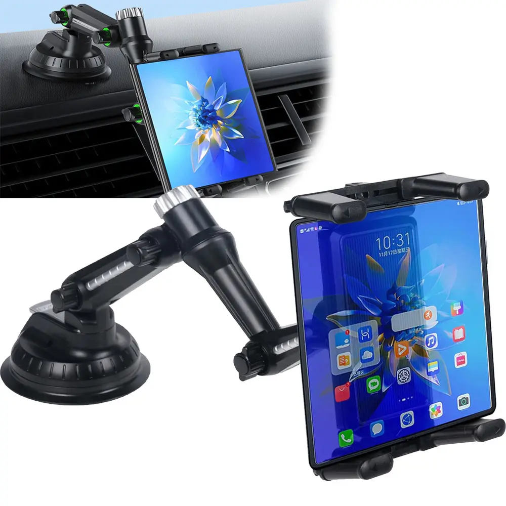 5-in-1 Vacuum Suction Car Phone & Tablet Holder - Car Dashboard Windshield Suction Cup Mount, Compatible with iPad, Samsung Galaxy Tab, iPhone 16/15/14/13 Pro Max, Samsung Z Fold 5/4, All Cell Phones, Vacuum Suction Phone Holder