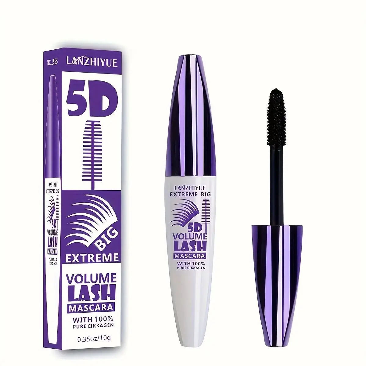 Waterproof 5D Extreme Volume Lash Mascara, 1 Count Long-lasting Natural Curling Eyelash Extensions, Professional Eye Makeup Products for Women & Girls