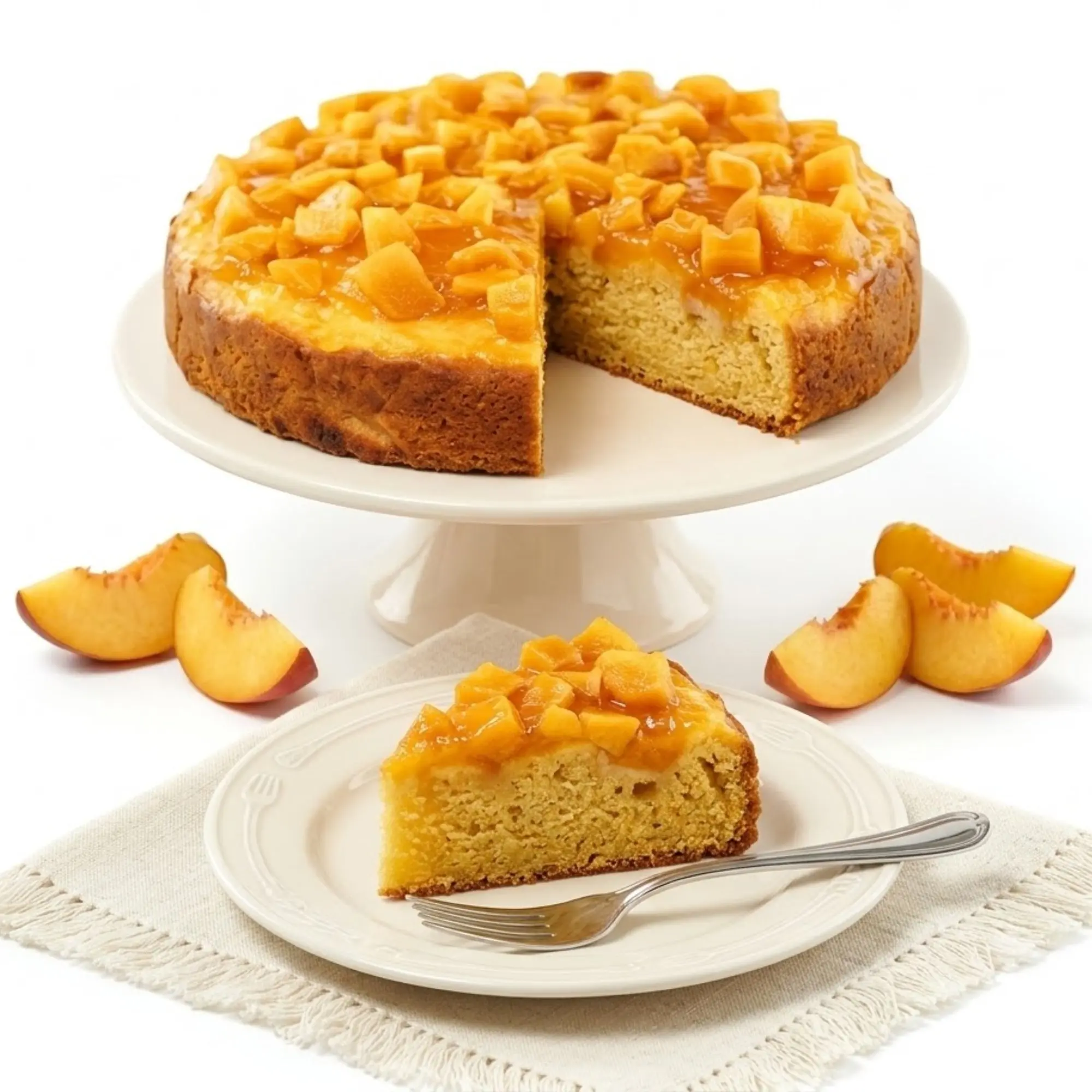 Andy Anand Gluten-Free Peach Cake, 9-Inch – All-Natural Ingredients, No Preservatives, Gourmet Gift Box, Moist & Delicious Birthday Dessert