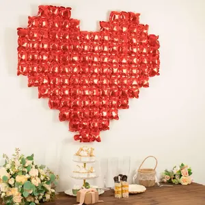 Metallic Red Extra Large Heart Mylar Foil Balloon, Photo Backdrop Balloon Quilt 41"x36"