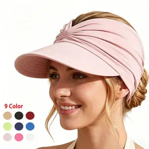 Women's Female UPF 50+ UV Protection High Ponytail Wide Brim Sun Visor Hat, Ideal Birthday Gift for Outdoor Activities Like Beach & Golf, Perfect for Summer Daily Casual Wear
