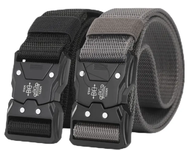 2 packs Men's belt-Quick-Release Utility Belt - Durable Nylon Webbing for Work & Everyday Wear