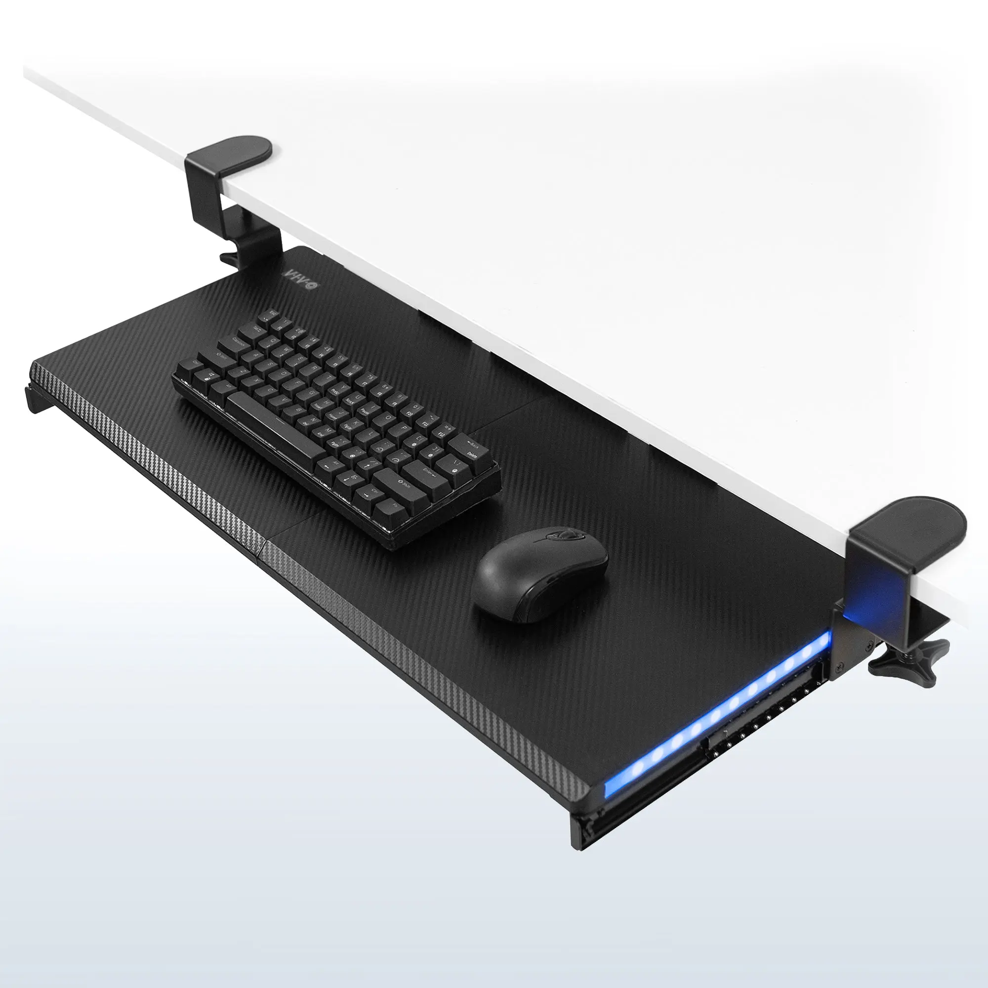 Clamp-on Keyboard Tray with RGB Lights Clamp-on Keyboard Tray with RGB Lights