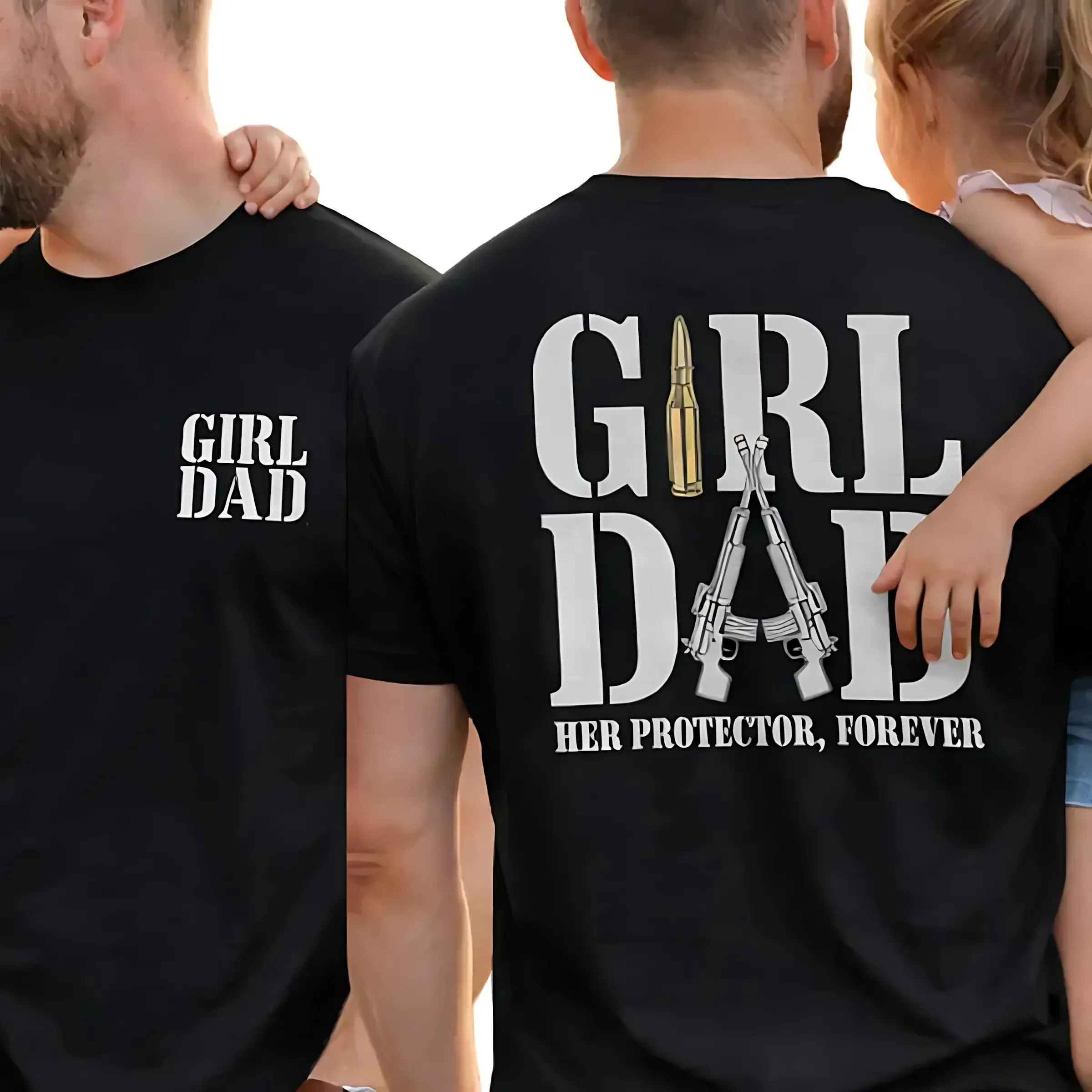 freaky women's tops summer graphic tees clothes my look alike Girl Dad Shirt Her Protector Forever T Shirt Proud Girl Dad Tee Father Daughter Gift Strong Dad Shirt Dad Life Apparel Love Piece
