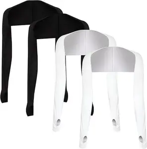 This 4-piece summer cooling shawl and UV-protective sleeve set includes finger holes and is suitable for women's activities such as golf, cycling, running, and rock climbing.