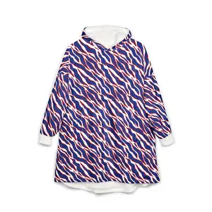 Think Fleece Lined Patterned Blanket Hoodie