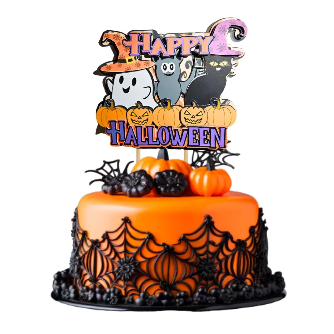 DIY Halloween Cake Topper Craft Kit for Craft Lovers - Includes Bat, Ghost, and Cat
