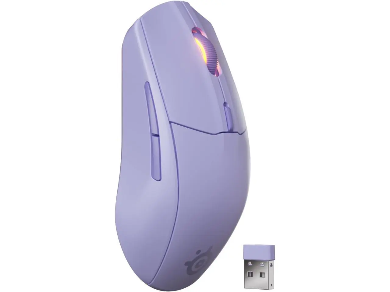 SteelSeries Rival 3 Wireless Gen 2 Gaming Mouse — 2.4GHz and Bluetooth, 18000 DPI TrueMove Air Optical Sensor, 60 Million Click Durability, Light-Weight, 100% PTFE Feet — Lavender