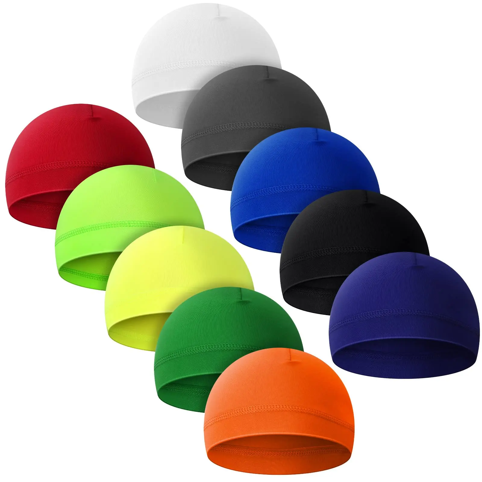 Men's 10-Pcs Cooling Skull Caps - Moisture Wicking Helmet Liner, Do Rag Head Wrap, Male Outdoor Headwear, Sports Outdoor Hat, 1-Size Moisture Wicking Headwear for Welding, Cycling