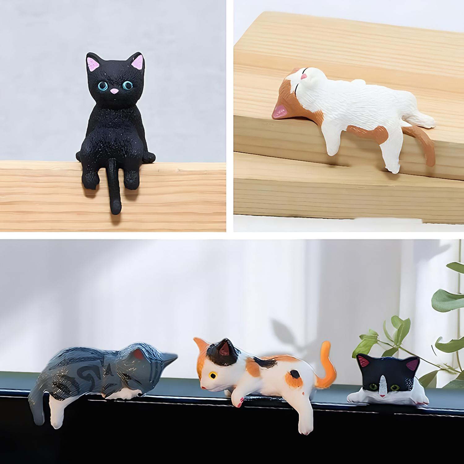5-Piece 2026 Mini Resin Cat Desk Figurines Set, Multi-Pose Cartoon Collectible Room Decor, Cute Kitty Home Decor Accessory, Modern Home Decoration Gift for Interior Decoration Accessories#SummerVibes summervibes