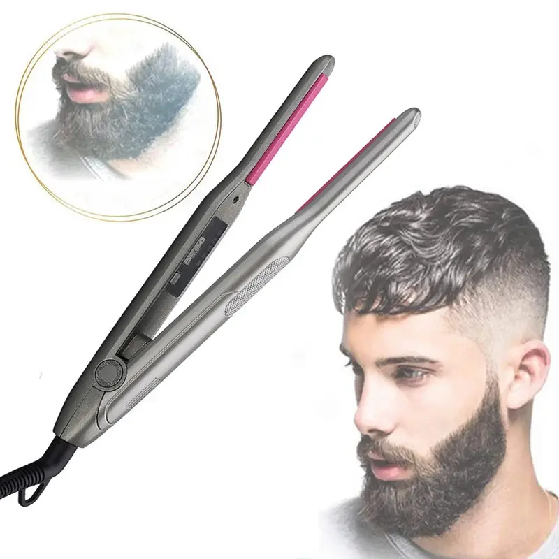 IRUIBEAUTY 3/10 Inch Adjustable Temp Titanium Pencil Flat Iron - Electric Hair Straightener for Men with Straightening for Pixie Short Hair, Beard Bangs, Edges (1088A), Hair Styling Irons, Salon Hair Straightener