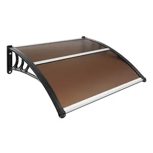 【fathersdaygift】VEVOR Window Door Awning Canopy 40" x 40", UPF 50+ Polycarbonate Entry Door Outdoor Window Awning Exterior, Front Door Overhang Awning for Sun Shutter, UV, Rain, Snow Protection, Hollow Sheet