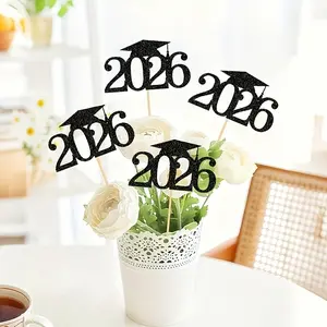 10pcs of Centerpieces, Dining Table Centerpiece, Party Centerpieces, Featuring a Graduation Scallion Vase Decoration in Black And Golden for The 2026 Graduation. This Elegant Design Includes a Graduation And Digital Elements