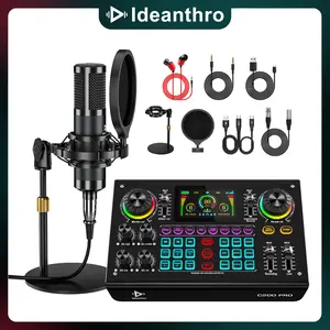 Ideanthro C200 PRO-P15 Sound Card Mixer with Dual-Core DSP, Dual Microphone & Headphone Outputs, Adjustable Tone, Multiple Voice-Changing Modes, Fully Compatible with Mainstream Live Streaming Platforms – Perfect for #TikTokShopBlackFriday