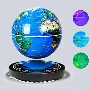 Levitating Earth Globe with LED Display Magnetic Floating Sphere World Map Durable Plastic Desk Decor for Home Office Unique Gift for Geography Lovers