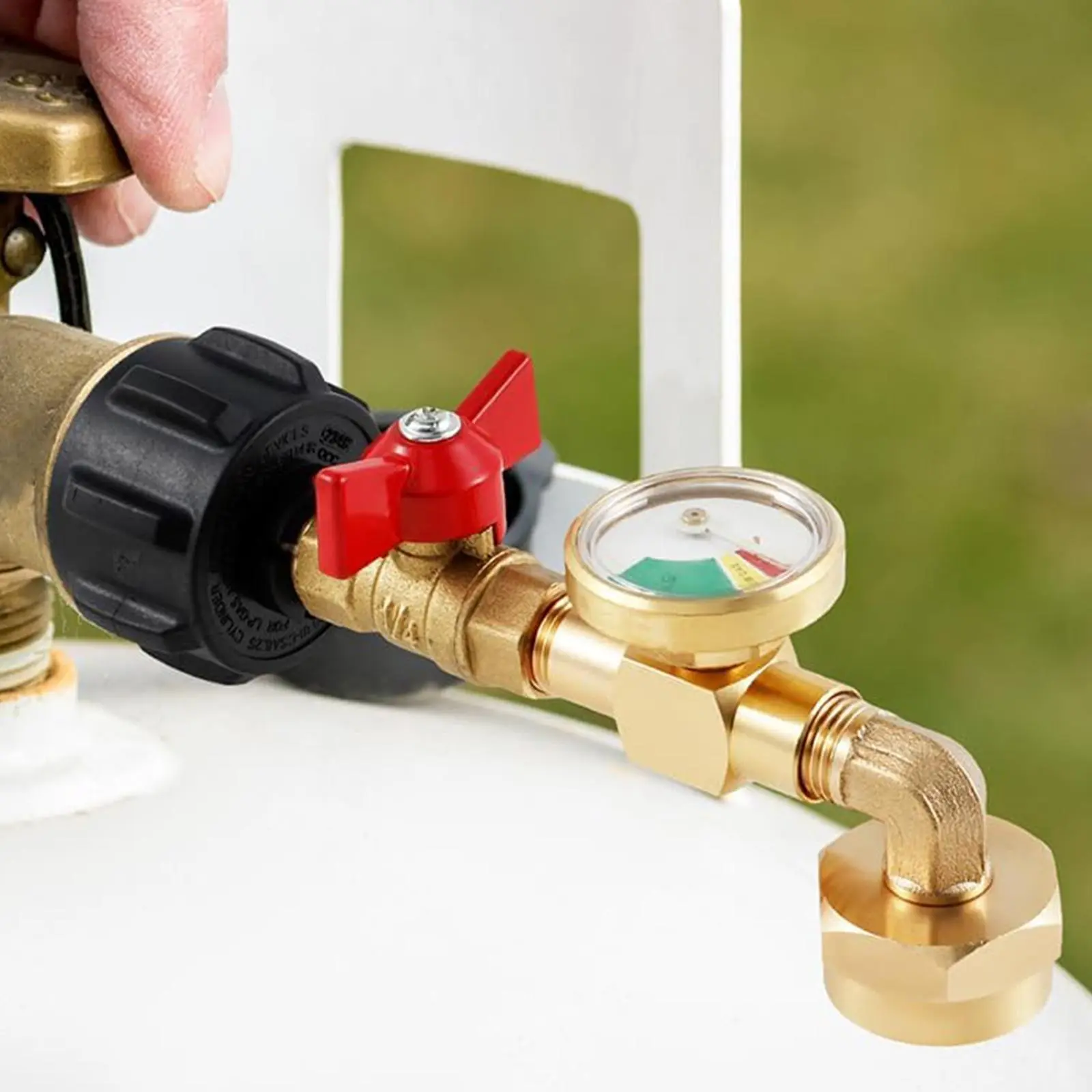 Propane Refill Adapter with Valve and Gauge, Gas Cylinder Filling Connector with Glow in the Dark Meter, Ball Valve Gas Tank Gas Connector, for Outdoor, Men Gifts, Tools & Hardware, Heavy Duty, Mini Gadgets cable scissors dark meter