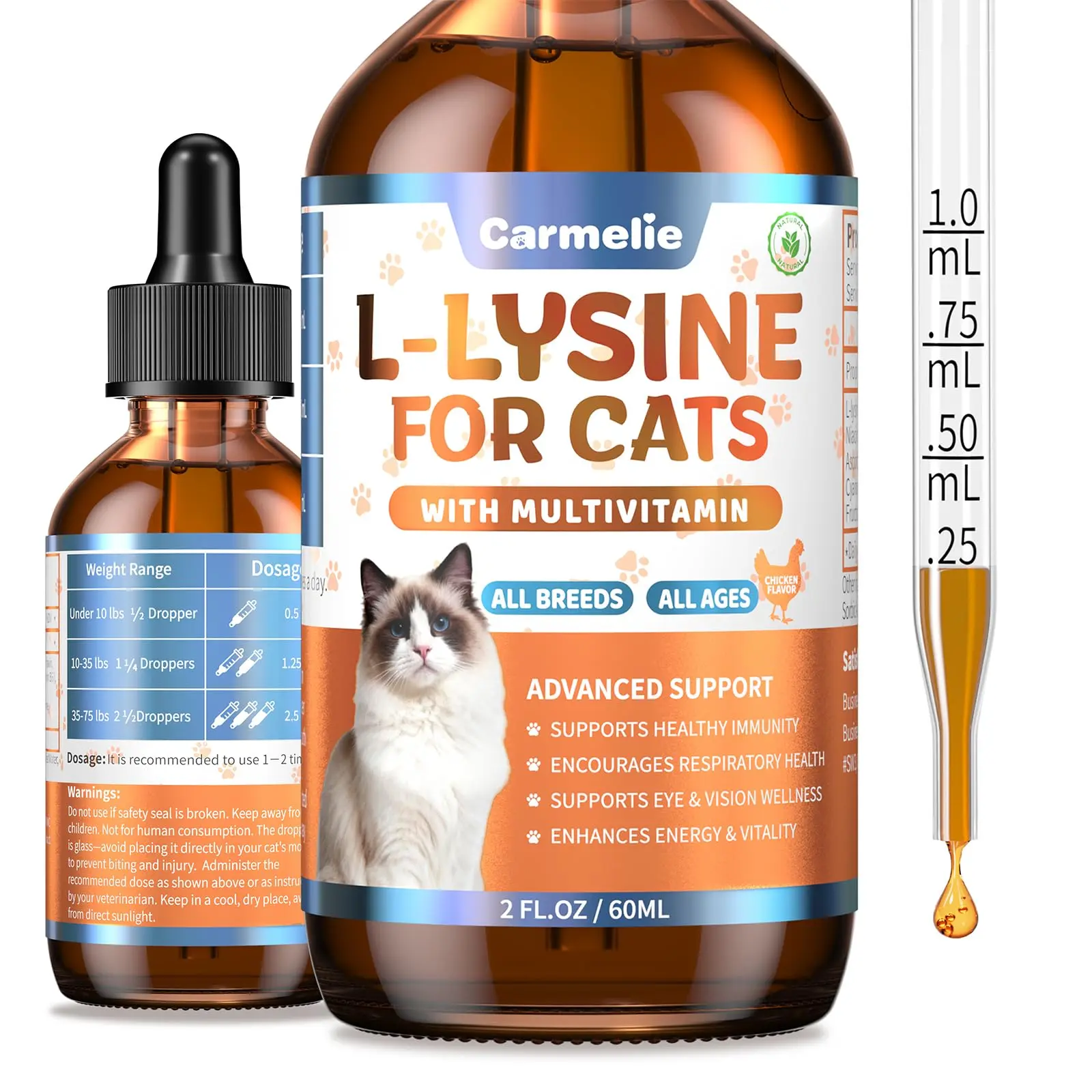 #SummerWins #DealsForYouDays Carmelie L-Lysine Supplement for Cats – Immune & Respiratory Support for Feline Health – Supports Eye Function, Reduces Sneezing & Runny Nose – Natural Defense Boost – Roast Chicken Flavor, 60ML outdoorfun