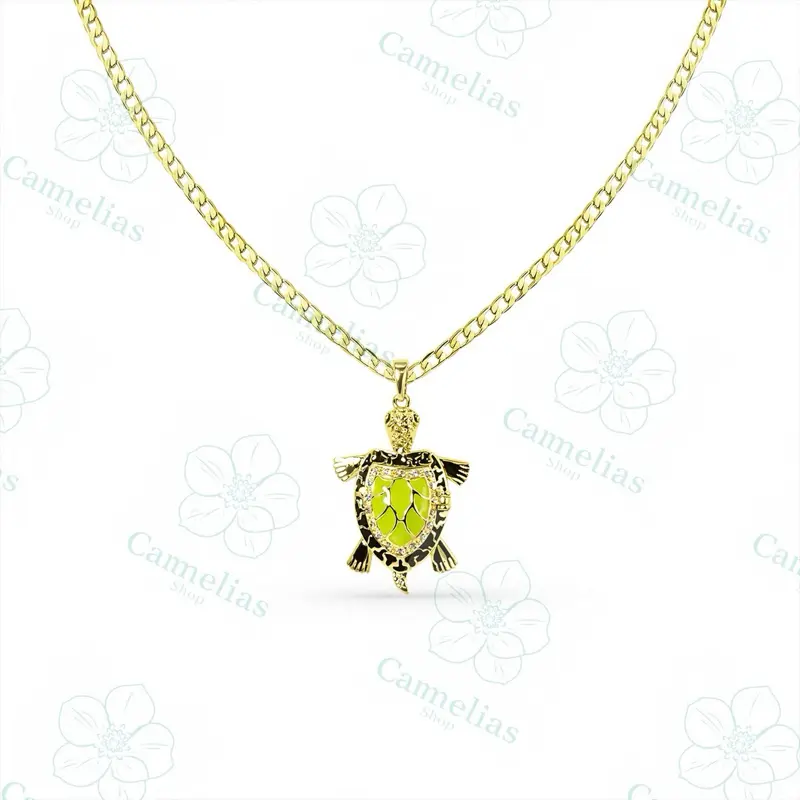 Gold plated Turtle Necklace with a cuban chain 20 inches Gold plated Turtle Necklace with a cuban chain 20 inches