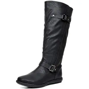 DREAM PAIRS Women's Wide Calf Knee High Platform Boots, Faux Fur-Lined Comfortable Winter Rubber Footwear for Cold Weather