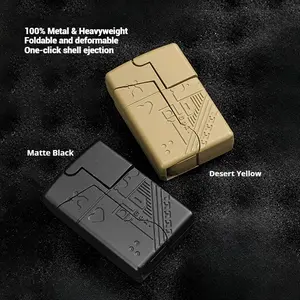 100% Metal EDC Folding Gun Toy Fidget Toy Stress Relief Fingertip Toy One-Click Shell Ejection Toy