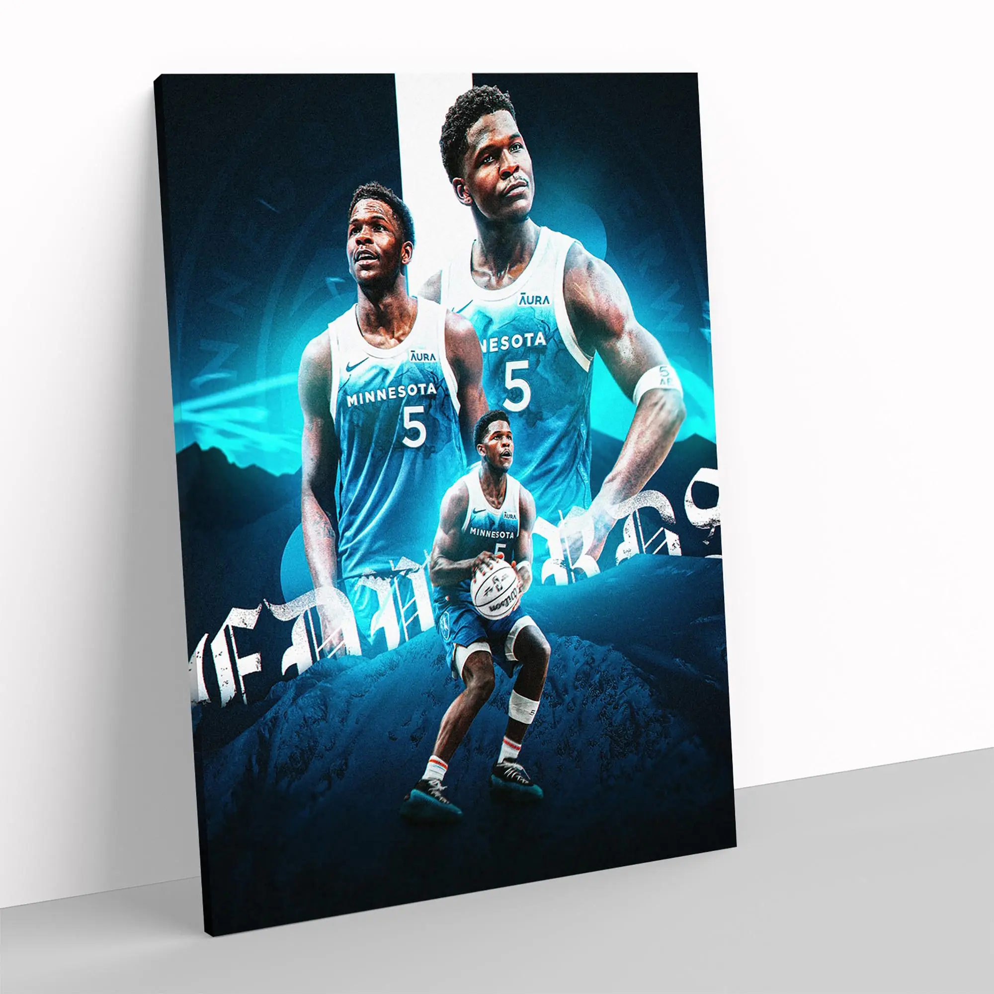 Anthony Edwards Minnesota Timberwolves NBA Poster Basketball Sports Print Home Decor Art