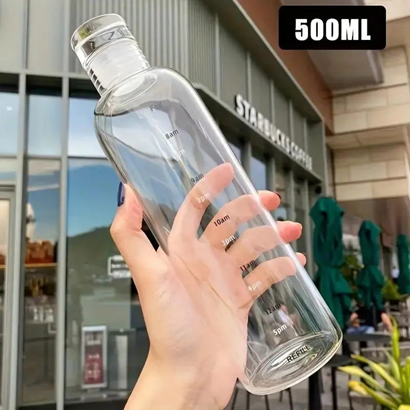 Water Bottle, 1 Count Portable Large Capacity Leak-proof Lightweight Water Bottle with Time Marker, Ideal for Climbing & Outdoor Sports, Drinkware, Leakproof Tumbler, Traveler Water Bottle, Travel Bottled Drinkware