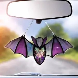 Creative Bat Car Hanging Ornament, Fashionable Rearview Mirror Decoration, Elegant Animal Interior Decor, Car Accessories, Gift Pendant