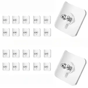 BUY 40 GET 40 FREE  Adhesive Frame Hooks Wall Mount Self-Adhesive Hooks Suitable for Bathroom and Kitchen Decoration