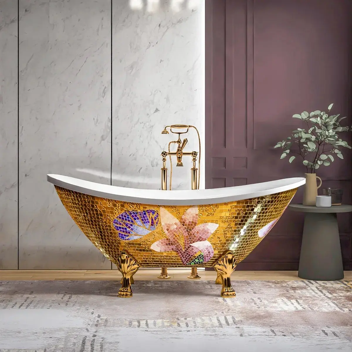 Modern Luxury Oval Freestanding Clawfoot Soaking Tub – Eco-Friendly Acrylic Design