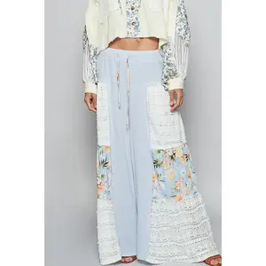 POL Clothing Flared Leg Vintage Wash Pants