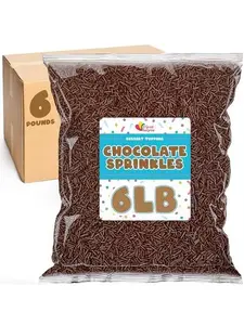 Chocolate Sprinkles - 6 Pounds - Chocolate Jimmies - Wholesale Ice Cream Sprinkles - Baking, Cupcake, Cookie Decorating - Dessert Toppings