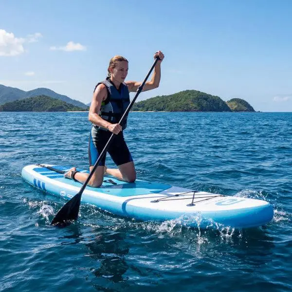 11' Wide Inflatable Stand Up Paddle Board With Backpack for All Skill Levels-Dark Blue