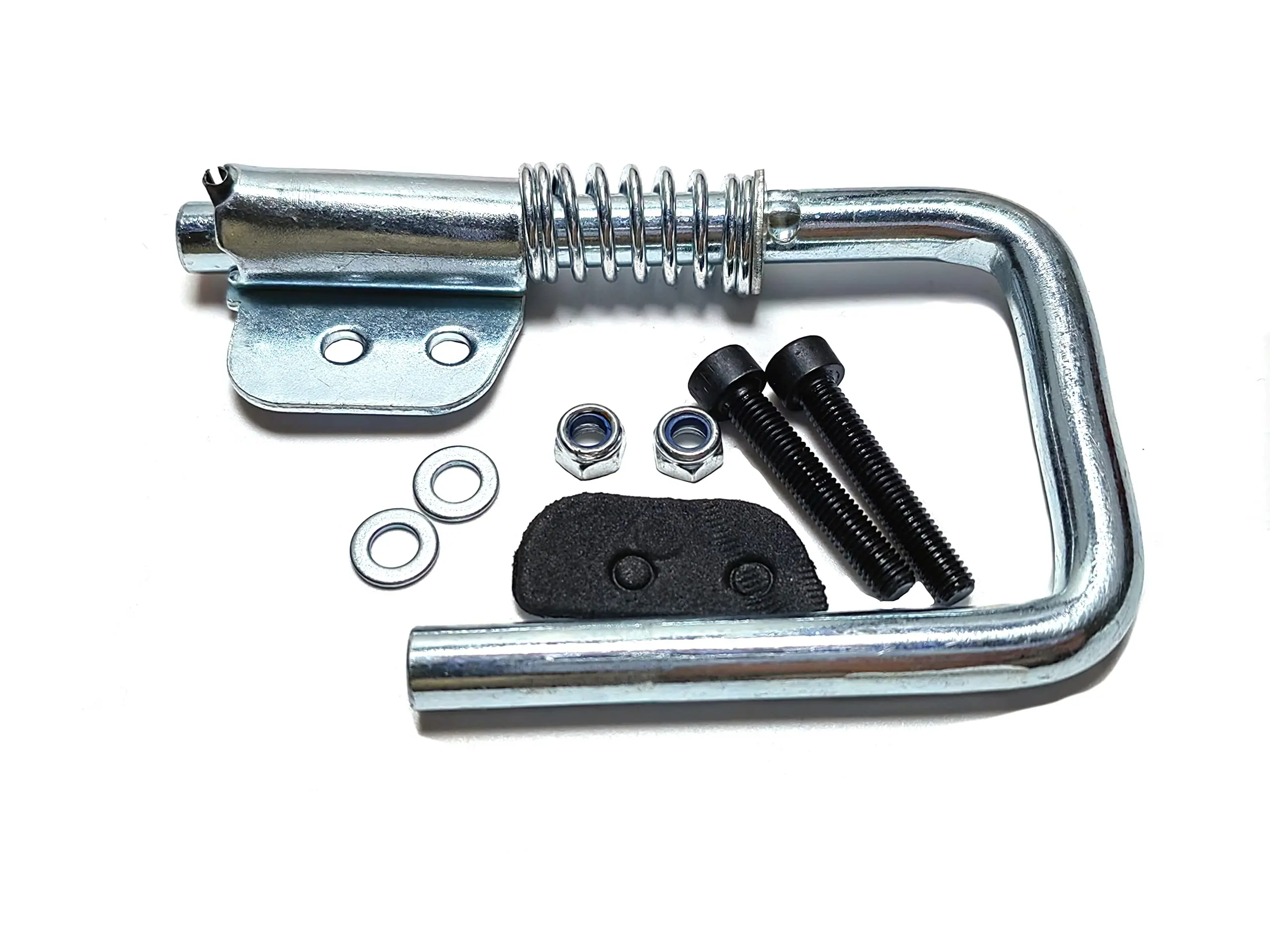Retractable Nail Gun Hanger Organiser with Spring-Loaded Rafter Retractable Hook, Metal Hole Bracket, 3"x1-3/4"x4-3/8" Hole Mount, Compatible with Hitachi NR83A Metabo Bostitch Large Tools, Boosts Productivity & Extends Tool Life