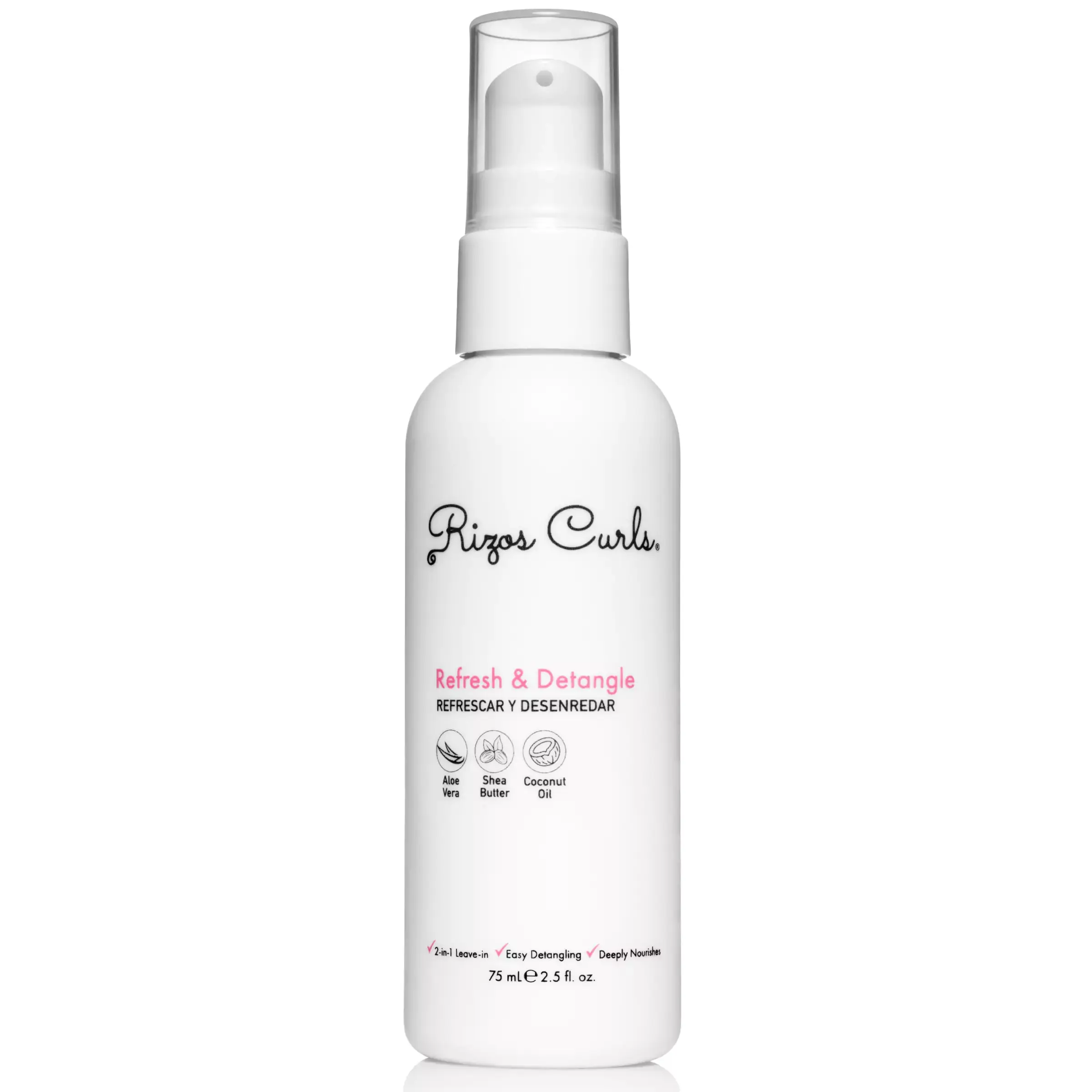 Rizos Curls Travel Size Refresh & Detangle Haircare with Aloe, Lightweight Formula for Moisturizing and Detangling, Frizz Control