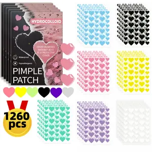 1260pcs Hydrocolloid Acne Patches, Blemish Barrier Patches, for Acne Blemishes & Pimples, No Residue Gentle Facial Care Products, Effective Skin Treatment
