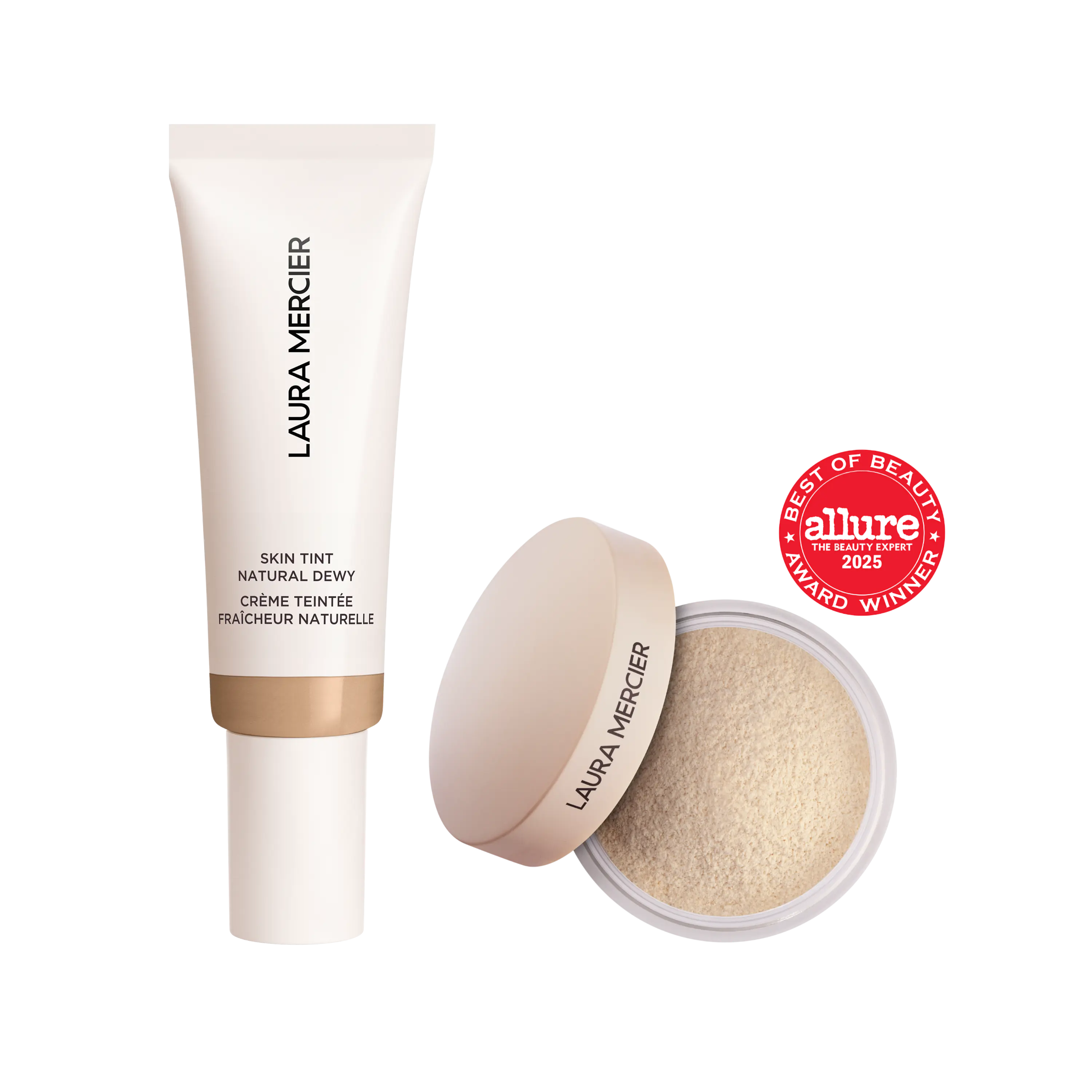 Laura Mercier The All-Day Dew Bundle - Tinted Moisturizer Natural Dewy + Cult Favorite Translucent Loose Setting Powder Ultra-Blur Duo